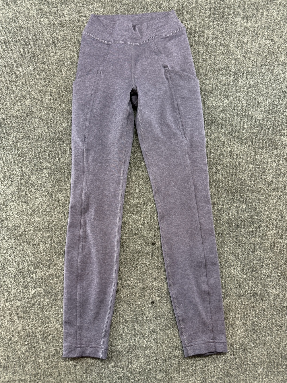 Lululemon Leggings Womens 2 Gray High Rise Ankle Pockets Yoga Gym Pants Stretch